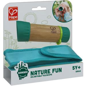 Hape Nature Fun - Telescopio Regolabile 8x in Bambù e Plastica Veg per Piccoli Esploratori dai 5 Anni