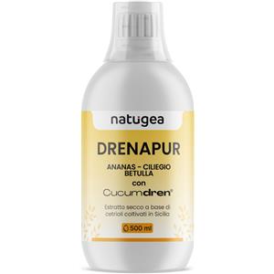 Natugea Drenante Forte - Drenapur® 500ml con Ananas, Betulla e Cetriolo per Gambe Belle e Snelle