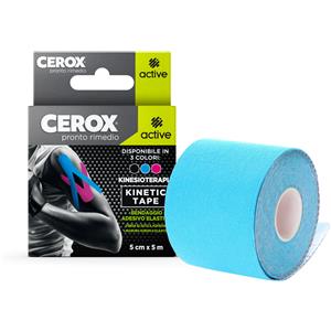Cerox Sport Kinetic Tape 5cm x 5m - Cerotto Elastico per Funzione Muscolare e Stabilità Articolare