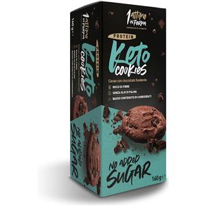 1 Attimo in Forma Keto Cookies Classic Dark Chocolate 160 g - Basso Contenuto di Carboidrati, Ricco di Fibre, Senza Zuccheri Aggiunti