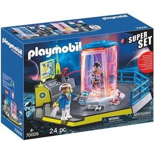 PLAYMOBIL 70009 Prigione Spaziale con Sistema di Sicurezza a Luci LED e 2 Figure - Set da Gioco per Bambini dai 4 Anni