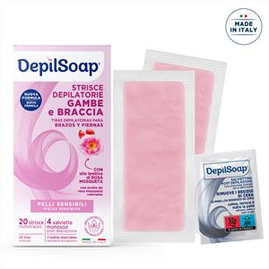 Depilsoap® -Strisce Depilatorie Viso per Pelli Sensibili,20 Strisce e