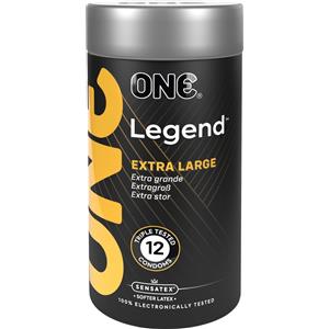 ONE® Legend XL - Preservativi Extra Large Svasati, Vegani e Non OGM, 12 Pezzi