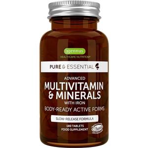 Igennus Multivitaminico e Minerali per Donne - Ferro Extra, Vitamina D3, Metilfolato, Zinco e Rame Chelato, 180 Compresse Vegane