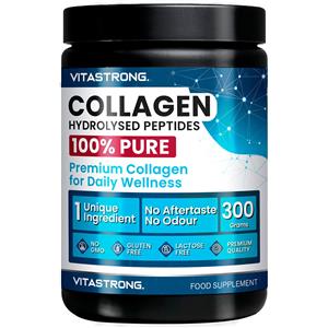 Vitastrong Collagene Idrolizzato in Polvere COLLinstant - 100% Puro, Tipo I e III, Insapore e Inodore, Qualità Premium, Senza Glutine e Lattosio, con Misurino da 10g