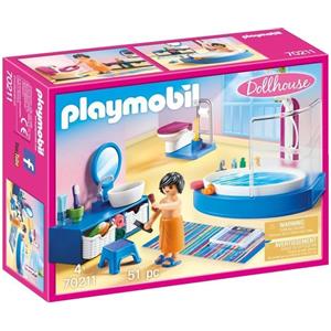 PLAYMOBIL Dollhouse 70211 - Set Bagno con Mobile, Paperella di Gomma e Riduttore per Bambini