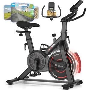 CHAOKE Cyclette da Casa con App, Cyclette per Casa Magnetoresistanza ultra Silenziosa 10dB, con Applicazione, Sedile Morbido e Traspirante e Schermo LCD, Peso Massimo di 150KG Cyclette Professionale