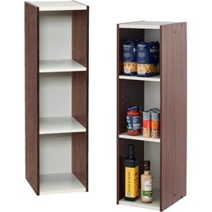 Iris Ohyama, Libreria a 3 scaffali, Lotto di 2 mobili d'appoggio, Modulabile - UB-9025 - Marrone