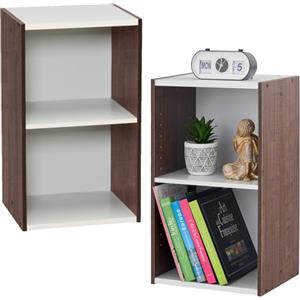 Iris Ohyama, Libreria a 2 scaffali, Lotto di 2 mobili d'appoggio, Modulabile - UB-6035 - Marrone