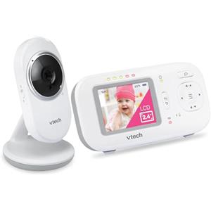 VTech Baby Monitor con Display 2,4", Visione Notturna, Comunicazione Bidirezionale, Sensore di Temperatura, Indicatore Sonoro, Raggio Fino a 300m, Suoni Rilassanti e Ninne Nanne, Senza Wi-Fi: VM320