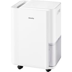 AEOCKY Deumidificatore Casa Muffa, 20L/24h, Adatto Fino a 160 m³ (40 m²), Deumidificatore Intelligente a Compressore con Tubo di Scarico, ideale per bagno, camera da letto, cantina