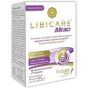 Procare Health Libicare Meno - Integratore per la Menopausa, 60 Capsule per Vampate, Insonnia e Desiderio Sessuale
