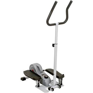 Sunny Health & Fitness Ellittica Mini 2-in-1 da Seduti/in Piedi, Pedaliera Portatile con Manubri per Allenamento in Casa, Esercizio a Basso Impatto per Anziani/Donne - SF-E3988, Grigia