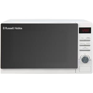 Russell Hobbs RHM2079A, Microonde Digitale, 20 Litri, 800 W, Bianco, con 5 Livelli di Potenza, Sbrinamento Automatico, 8 Programmi di Cottura Automatica, Orologio e Timer, Facile da Pulire