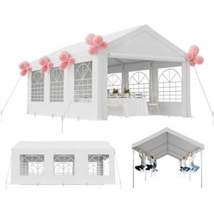 TRIUMPHKEY Tendone per Feste 3x6,Gazebo da Giardino UV 50+,Gazebo Esterno Resistente,Tendone da Esterno per Matrimoni, Feste, Raduni, Riunioni in Giardino,Bianco