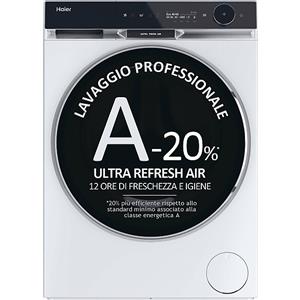 HAIER HW100-BD14397U1S LAVATRICE, Caricamento frontale, 10 kg, 16 programmi, Profondità 61 cm, Giri 1400 rpm, Bianco, livello rumorosità centrifuga 68 dB(A), Classe A
