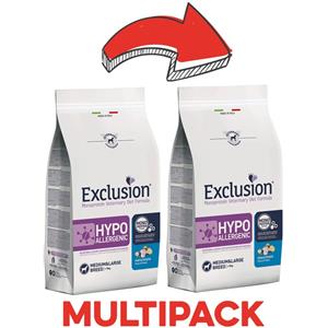 Exclusion Diet KIT 2x Exclusion Diet Hypoallergenic Pesce e Patate Adult Medium & Large Breed per Cani - 12 Kg, 2 pezzi - PREZZO A CONFEZIONE