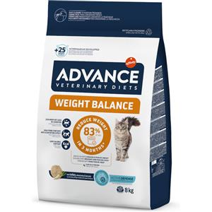 Advance Veterinary Weight Balance - Cibo secco dietetico per gatti adulti con problemi di sovrappeso, 8 kg, alto contenuto proteico e grasso ridotto