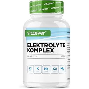Vit4ever Elettroliti - 600 compresse con magnesio, calcio, potassio, sodio e cloruro - Equilibrio elettrolitico e funzione muscolare - Dieta Keto - Vegano