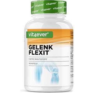 Vit4ever Gelenk Flexit - 180 capsule - Complesso ad alto dosaggio con glucosamina + MSM + estratto di incenso + condroitina + curcuma + quercetina + L-metionina + bromelina + vitamina C
