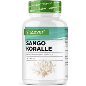 Vit4ever Corallo marino di Sango - 240 capsule (3 mesi) - 660 mg di calcio e 330 mg di magnesio - Fonte naturale di calcio e magnesio - Dosaggio elevato