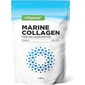 Vit4ever Polvere di collagene marino 500 g - peptidi di collagene bioattivi - idrolizzato di collagene di pesce premium - solubilità perfetta - gusto neutro e ad alto dosaggio - marine collagen peptides