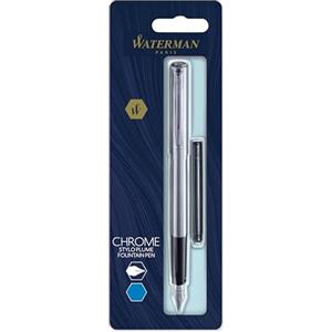 Waterman Graduate Allure Penna Stilografica a Punta Fina, Cromata, Argento