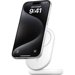 Belkin BoostCharge Caricabatteria wireless magnetico e pieghevole Qi2 da 15 W, caricatore rapido portatile compatibile con MagSafe e StandBy, per dispositivi Qi2, iPhone 16, 15, 14 13 e 12, bianco