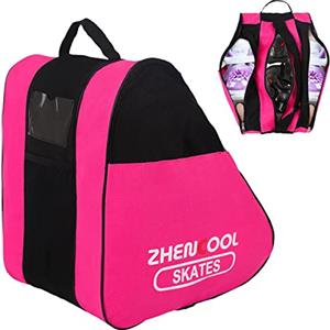 GLAITC Borsa per Pattini a Rotelle e in Linea Unisex con Tracolla Regolabile per Pattini da Ghiaccio - per Donna, Uomo, Adulti e Bambini - Pink