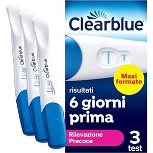 Clearblue Test di gravidanza Clearblue, Rilevazione Ultra Precoce (10 mUI/ml) Maxiformato, Risultati 6 giorni prima, Risultati accurati al 99%, 3 test