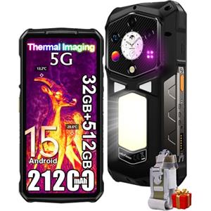 Ulefone Armor 29 Pro Thermal AI Rugged Smartphone 5G, 36GB+512GB/2TB SD, Android 15 Telefono con Termografia, 21200mAh 120W, AMOLED Doppio Schermo 6,67" FHD+ 120Hz, 50MP+64MP,Luce LED 1000LM,WIFI 6E
