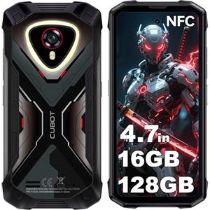 CUBOT Kingkong Mini 4 Rugged Smartphone Android 15, 16GB+128GB/1TB Telefono Indistruttibile, 90Hz 4.7'' Display, Campeggio Luce, 48MP, 4700mAh Celluare Antiurto, 4G Dual SIM/NFC/IP68/Widevine L1