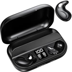 ROTRES Cuffie Bluetooth,Cuffie per Dormire Senza Fili Invisibili,Impermeabili Ipx5,Bluetooth 5.3 Touch Control,Cuffie con Cancellazione del Rumore,for Side Sleepers,Usura Insensata (Ferroso)