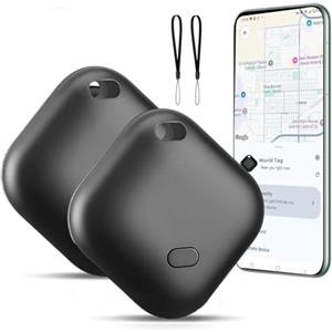 TDTOD Smart Tag Android, Localizzatore Bluetooth Compatibile con Trova dispositivo (Solo Android) Key Finer per Chiavi,Bagagli,Borse,Zaini,Impermeabile IP67 (nero, 2 pcs)