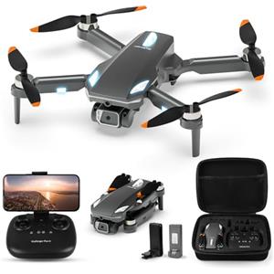 HURSVIE Drone con Telecamera 1080P, RC Quadcopter Pieghevole Drone per Bambini & Adulti, Motore Brushless, Decollo e Atterraggio Unico Tasto, 2 Batterie, Regalo di Gioco per Ragazzi e Ragazze (Black)