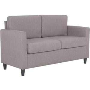 Mingone Divano Moderno 2 Posti Imbottito con Braccioli, in Tessuto Grigio Tortora 65x132x78cm