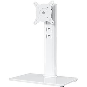 Hemudu Supporto da Scrivania per Monitor da 13-32 Pollici, Supporto TV da Tavolo Regolabile in Altezza da 4 Livello, Supporto TV Girevole ±50°, Inclinazione 25°, Fino a 35 kg, Max Vesa 100x100mm