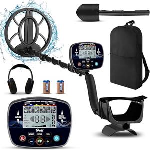 RUVVDR Metal Detector Professionali per Adulti e Bambini，Pieghevole e Portatile Metal Detector per Oro，5 Modalità，Schermo LCD，Bobina Impermeabile IP68