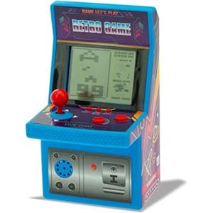 Teorema Giocattoli, Mini Arcade Game, Console Retro Game Portatile con Classici Videogiochi 8-Bit, Schermo LCD e Suoni, Game Boy Elettronico Tascabile, Pile Incluse, Doppio Colore Casuale (Rosso/Blu)
