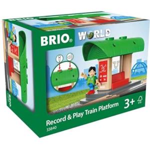BRIO World - Banchina Ferrovia Registra e Ascolta, Accessorio Pista Trenino, Set Costruzioni in Legno, Compatibile con Tutti i Prodotti BRIO, Giocattolo per Bambini 3+ Anni