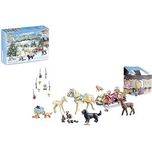 PLAYMOBIL 71345 Calendario dell'Avvento Viaggio di Natale in Slitta con 68 Pezzi per Bambini dai 4 Anni