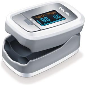 Beurer PO 30 Saturimetro da Dito Professionale Certificato, Saturazione Ossigeno SpO2 e Frequenza Cardiaca, Display Colorato 4 Viste, Spegnimento Automatico, con Custodia Inclusa, Dispositivo Medico