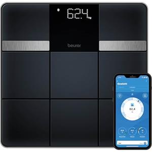 Beurer BF 450 bilancia pesapersone con connessione app tramite Bluetooth, bilancia impedenziometrica digitale con 17 valori di misurazione, struttura piastrellata opaca, 8 memorie utente, 180 kg