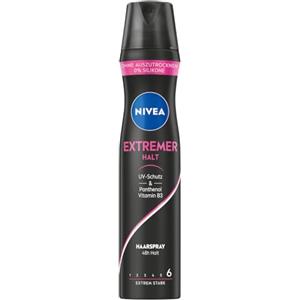 NIVEA Extreme Hold Styling Spray, spray rinforzante per capelli con pantenolo e vitamina B3, vernice affidabile per acconciature fino a 48 ore (livello 6), spray vegano (250 ml)