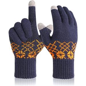 Donfri Guanti Touch Screen Invernali Termici Uomo Antiscivolo Scaldamani in Maglia da Ufficio per Sci,Running,Palestra,Ciclismo,Guida (Grigio)