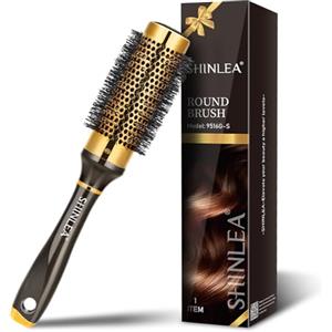 SHINLEA Spazzola Rotonda per Capelli - Shinlea Spazzola Ricci Styling 33 MM per Capelli Corti per Donne, Antitrazione, Pettinante e Asciugante, Aggiungendo Volume e Brillantezza per Capelli Sottili