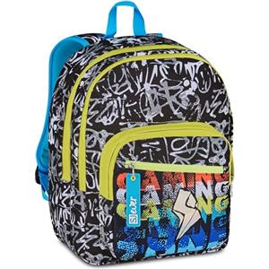 SJ GANG STYLE JAM GANG Zaino Doppio Scomparto Sj Ever, Nero, Tasca Porta Borraccia, Maxi Capienza, Schienale Preformato, Zaino Scuola Elementare, Bambino