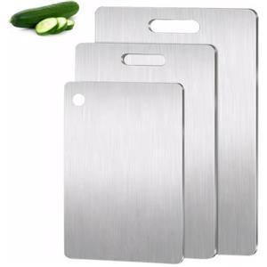 Defresit 3 pezzi di tagliere in titanio, tagliere in acciaio inossidabile 304, tagliere in titanio, 2025 taglieri in titanio di prima qualità, per la cucina all'aperto, campeggio, escursionismo (29x20cm