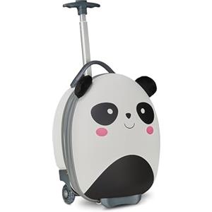 SJ GANG STYLE JAM GANG Trolley Rigido Scuola per Bambini, Fancy Animals, Bianco e Nero, Fantasia Panda, Scuola e Tempo Libero