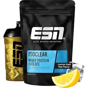 ESN Isoclear Proteine Isolate del Siero di Latte in Polvere, Té Freddo al Limone, 1000 g, Proteinlimo con gusto delizioso alla frutta, siero di latte chiaro - made in Germany